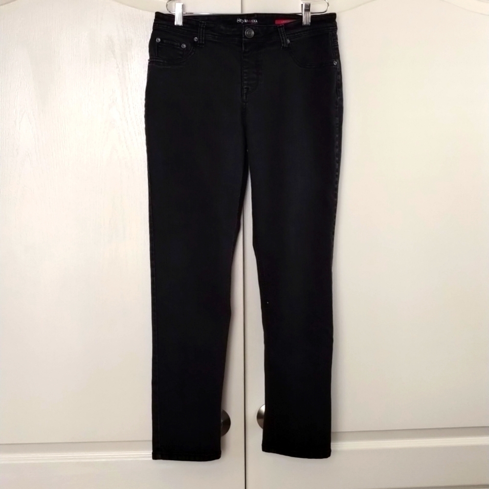 Style & Co women's medium leggings faded black straight leg